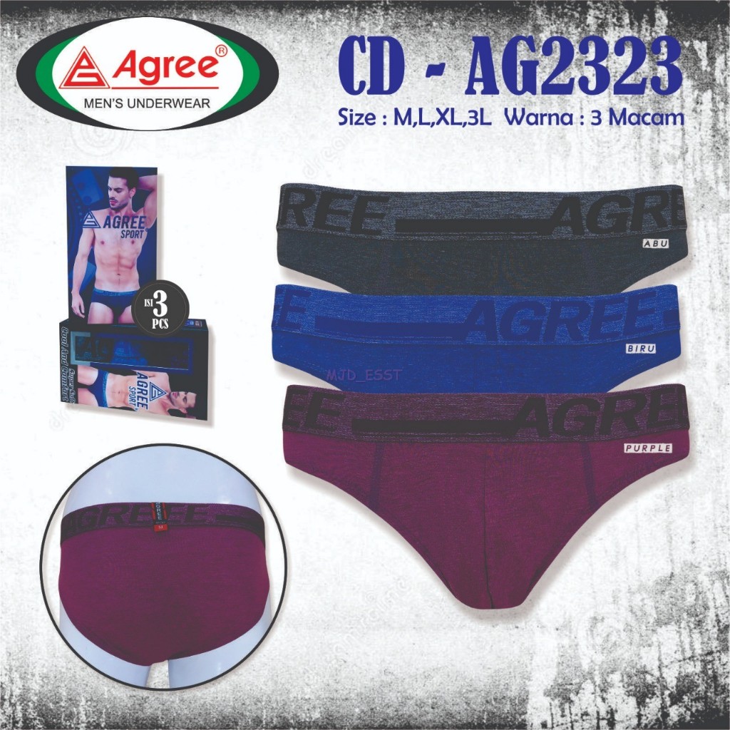 3 Pcs Celana Dalam Pria Agree 2326 || CD AGREE Art 2326 M-L-XL 3Pcs