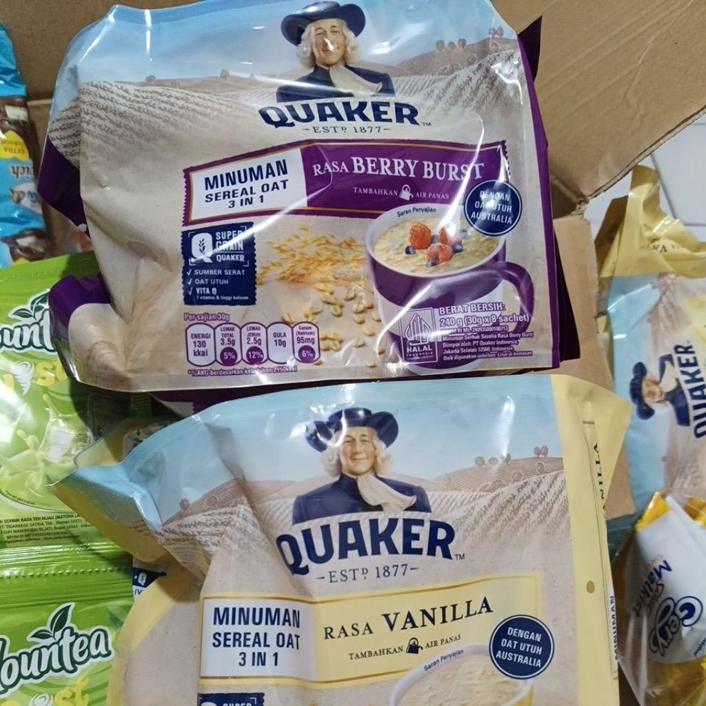 [8 sachet] quaker sereal oat 3 in 1