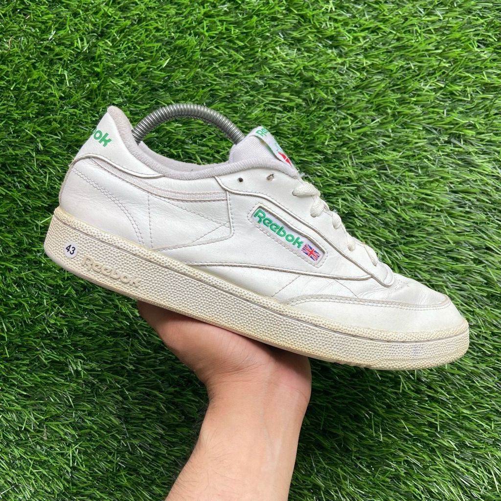 [Size 43] Vintage Reebok Club C85 White Green Second Original Kondisi Nominus Warna Masih Pekat Bisa
