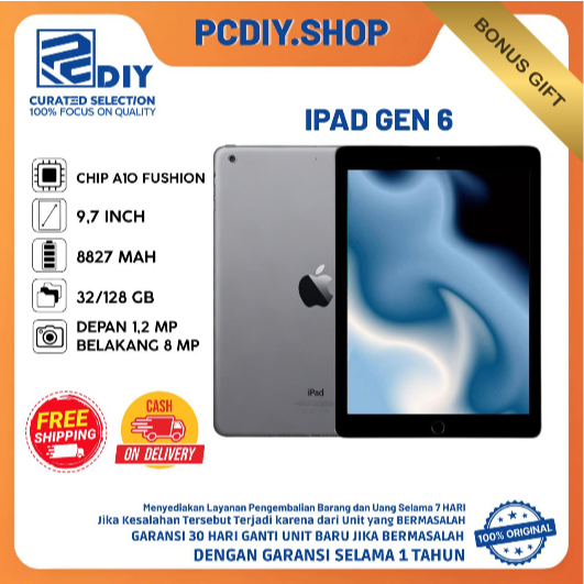 [Bekas]Apple iPad 6 PROMOTERMURAH Dukungan cod. 7 hari  pengembalian tanpa alasan dan pengembalian d