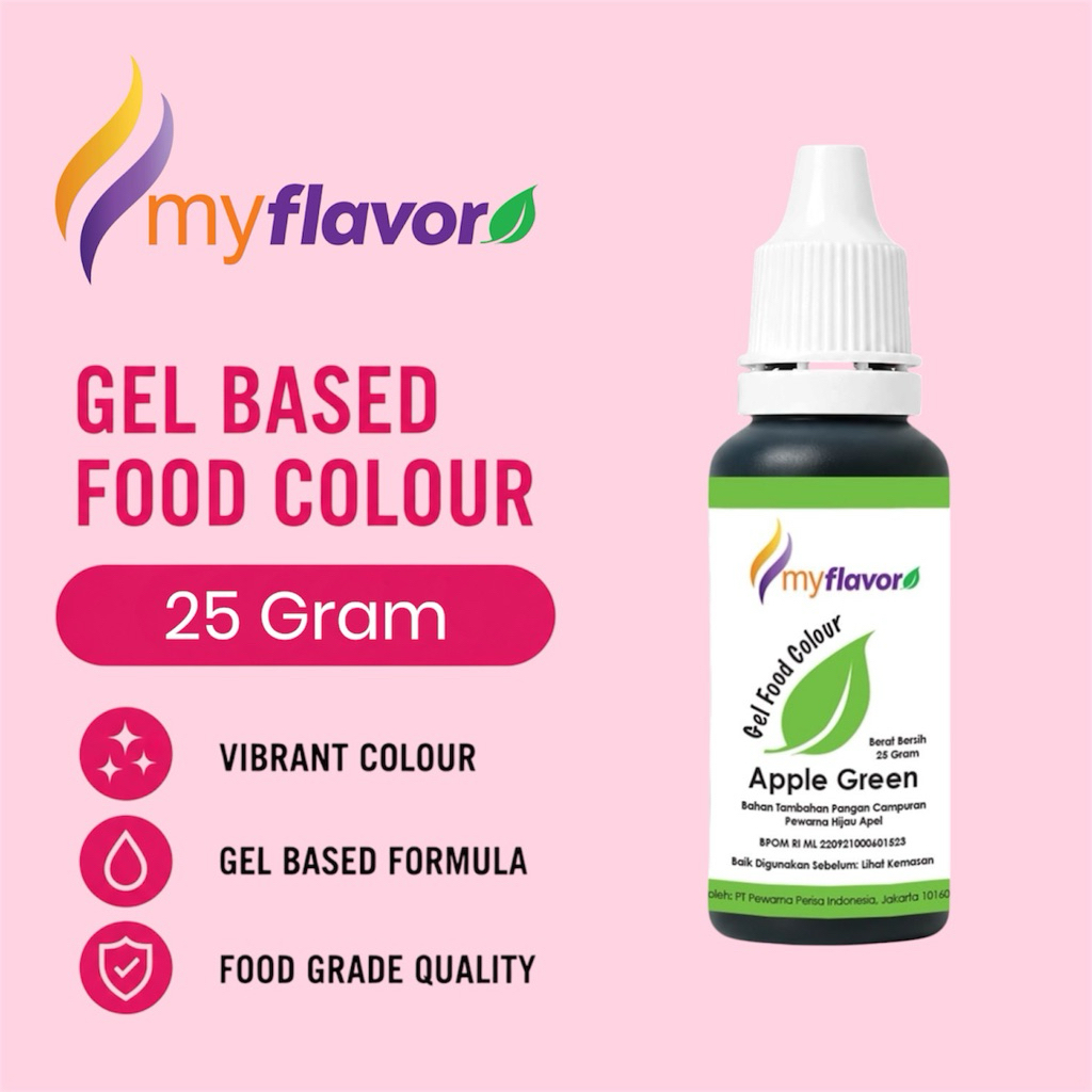 25 Gram Apple Green Gel My Flavor Food Color Food Colour Pewarna Makanan Warna Hijau Apel