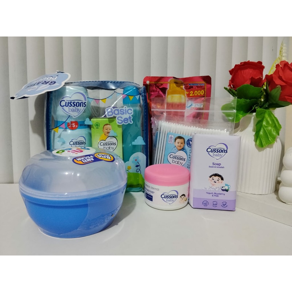 Paket Lengkap 9 PCS Cussons baby tempat bedak 1 tempat perawatan bayi