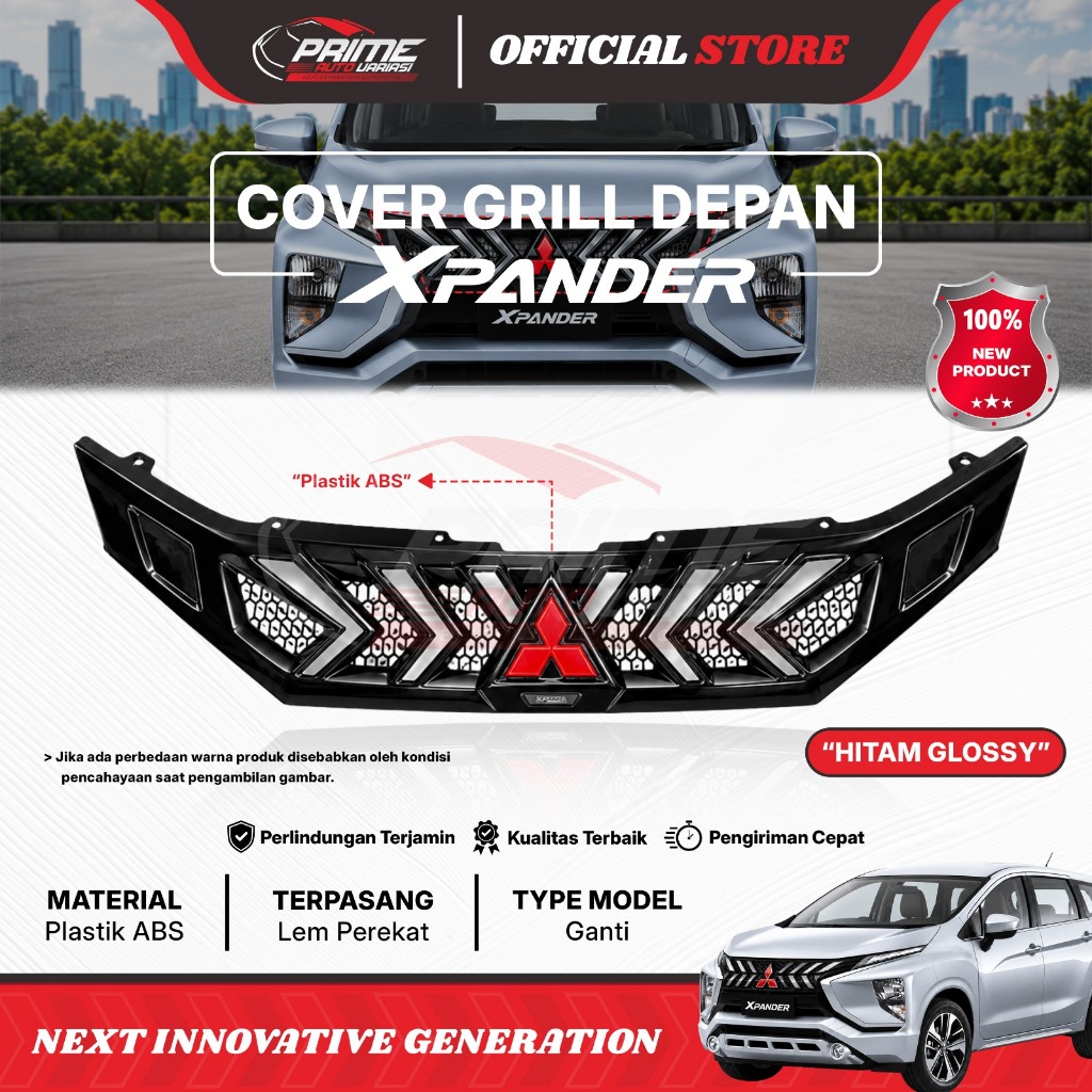 Grill Xpander Front Grill Xpander New Model Rockford Style Grill Depan Xpander - Hitam Glossy Chrome