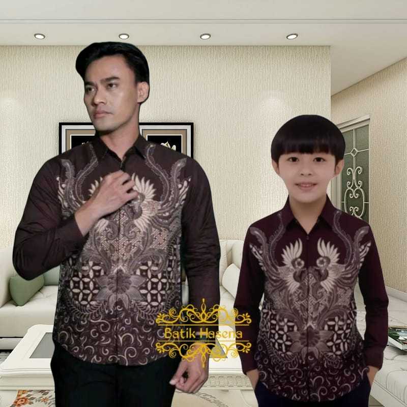 Terbaru Couple Batik Ayah Dan Anak Laki-laki Mahogany Mewah Seragam Batik Ayah Dan Anak Laki-laki