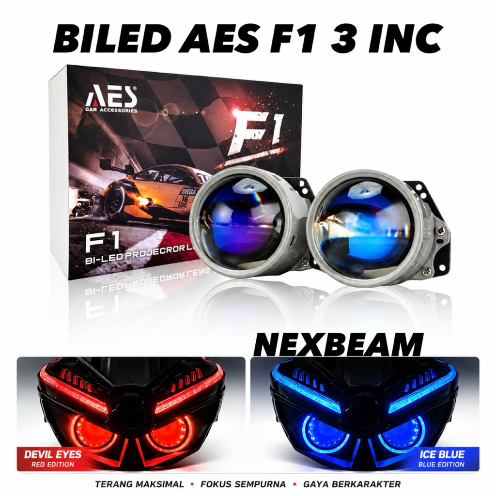 BILED PROJECTOR AES F1 BILED 3 INCH BLUE LENS