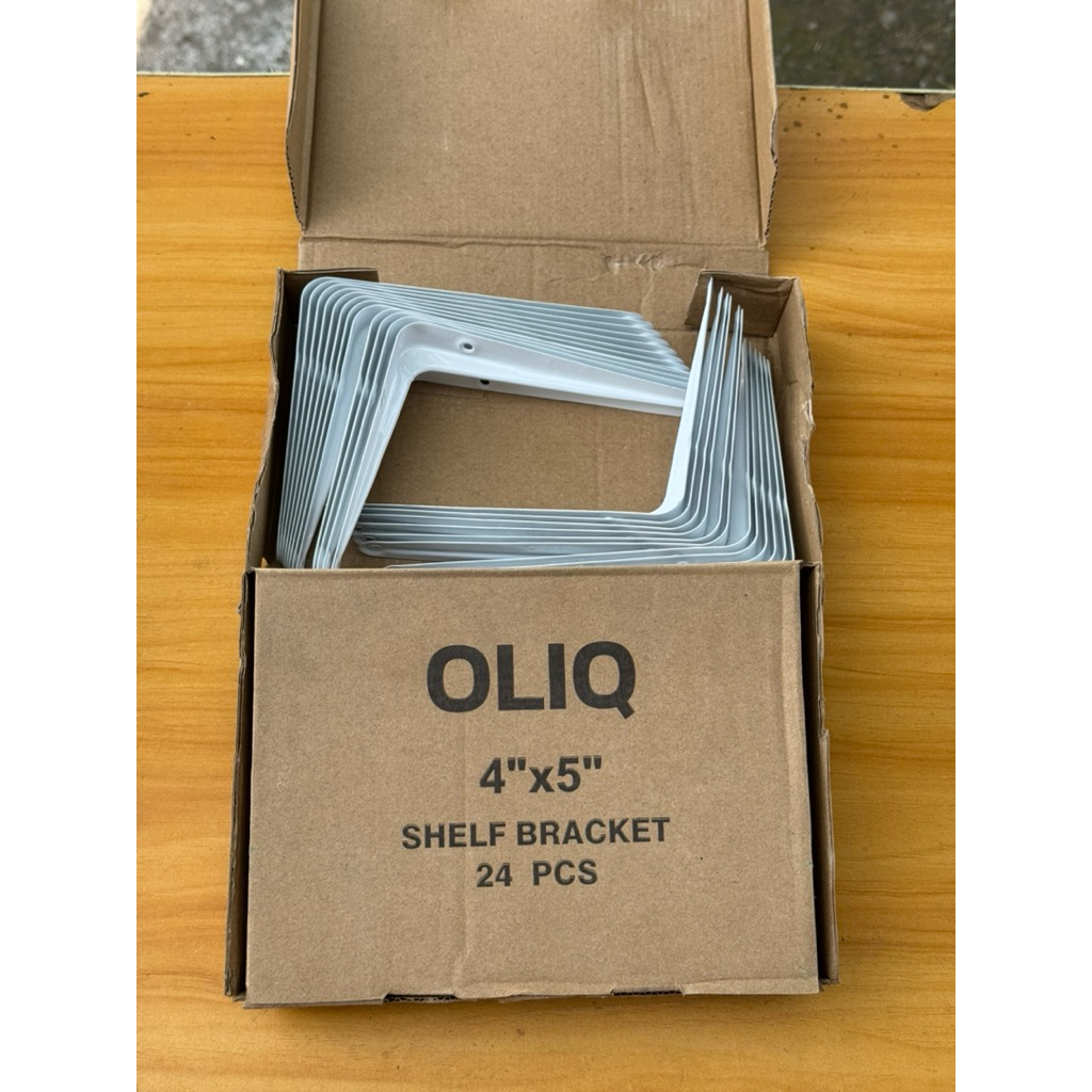 (24pcs) Siku Rak Dinding Putih L Bracket Penyangga Ambalan Dinding Besi Tebal Kuat Dudukan Papan Rak