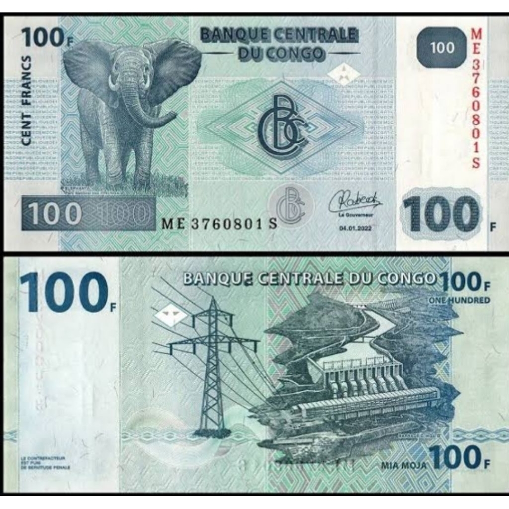Uang Kuno Congo 100franc UNC Untuk Mahar dan Koleksi Numismatik