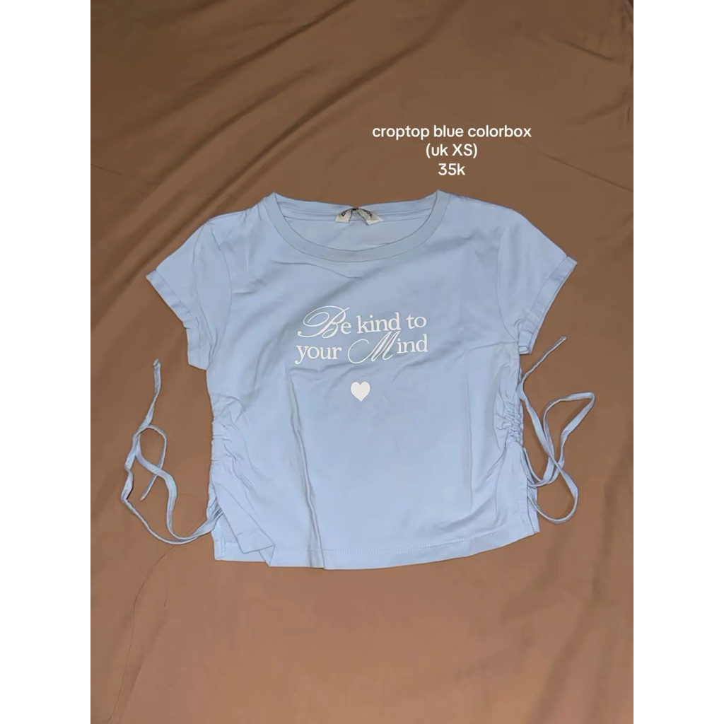 Kaos Crop Top Biru ColorBox