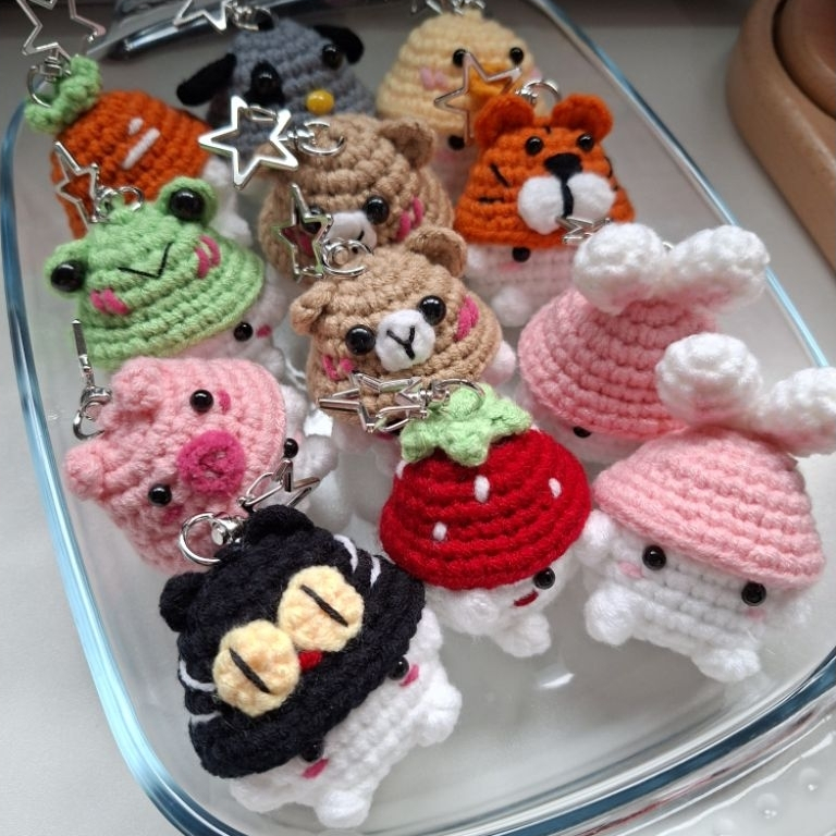 [Magic Yarn] Gantungan Kunci Rajut Baby Mushroom