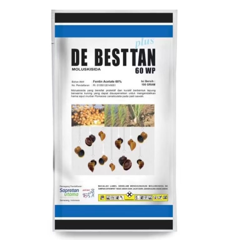 DE Bestan Plus 60 Wp 100 gr Racun Keong Sawah, Siput Kebun, Keong Tambak Hama keong  mas