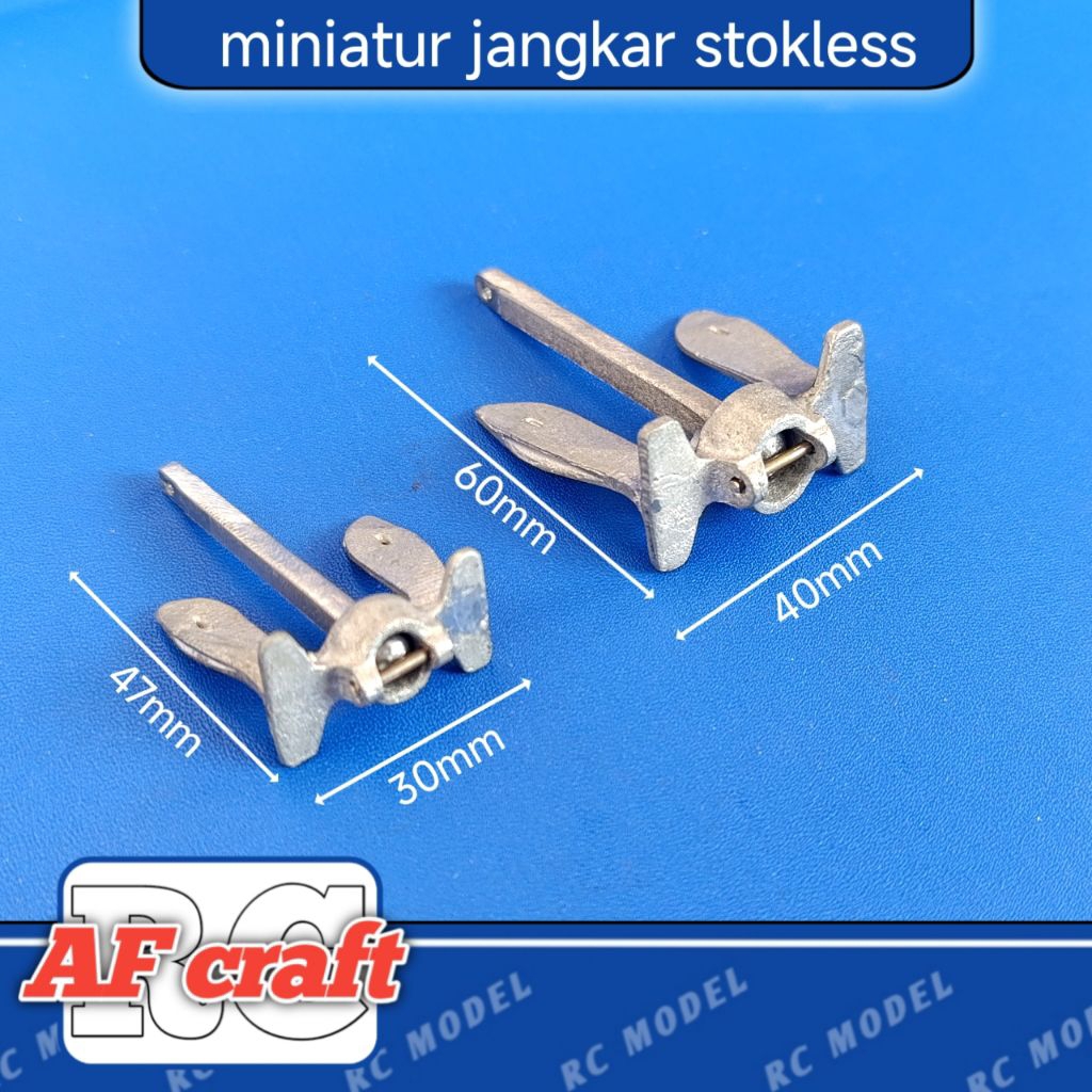 miniatur jangkar stokless metal aksesoris RC boat