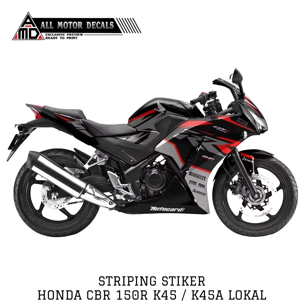 Striping Honda CBR 150R k45 / K45A Lokal / Sticker Motor Cbr k45 Lokal