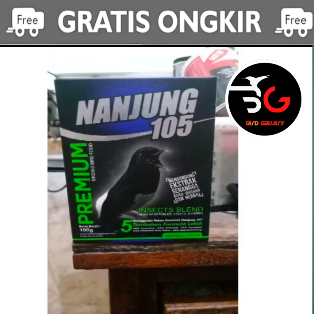 NANJUNG 105 PREMIUM VOER EBOD JAYA PAKAN BURUNG MURAI KACER 100 GR