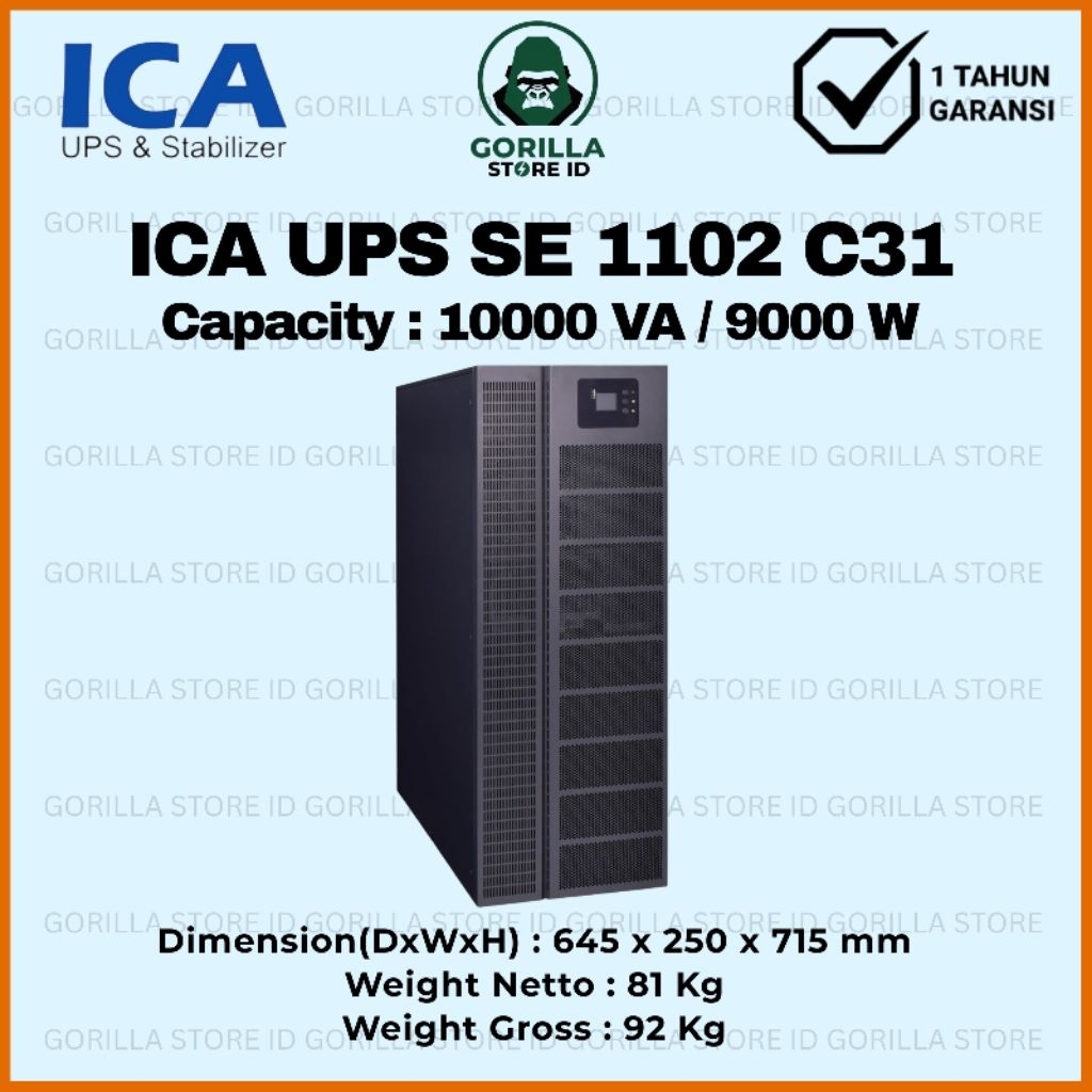 UPS ICA SE1102C31 Capacity 10000VA  9000W