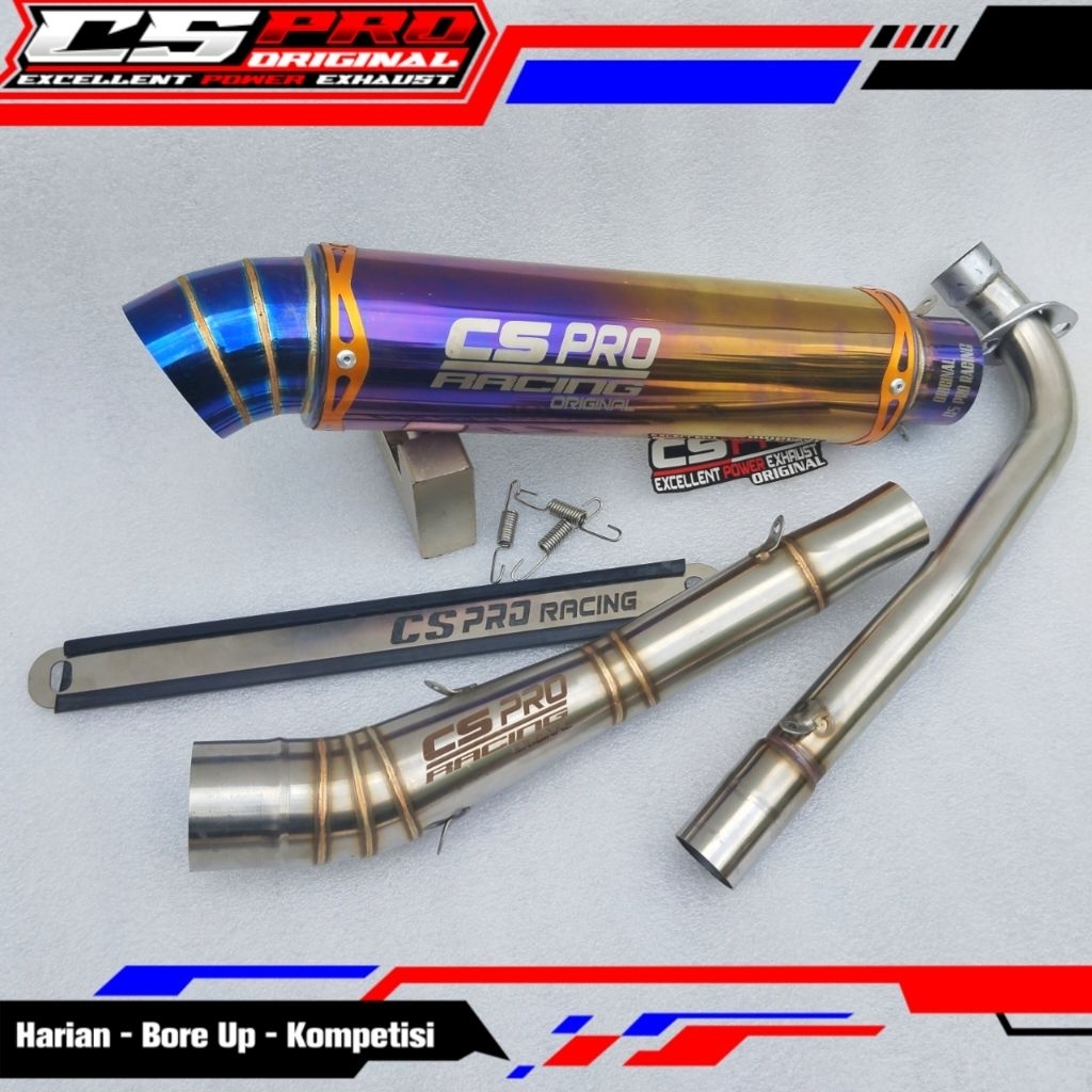 Knalpot original Cs Pro bulat pipa leher samping Jupiter z Jupiter z1 vega r/zr blade 110/125 supra 