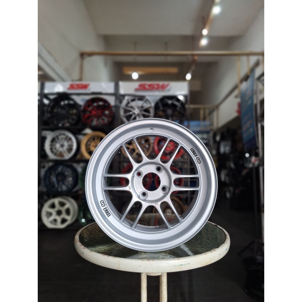 Velg Original enkei Japan RPF1D R15x7.0 Pcd 4x100 ET35 Silver