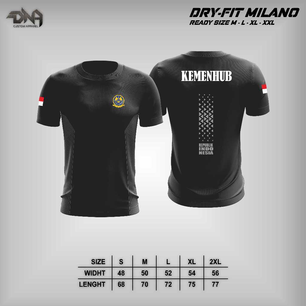 Kaos Jersey DNA_Apparel Drifit Milano KEMENHUB - Kaos Drifit KEMENHUB - Jersey Olahraga