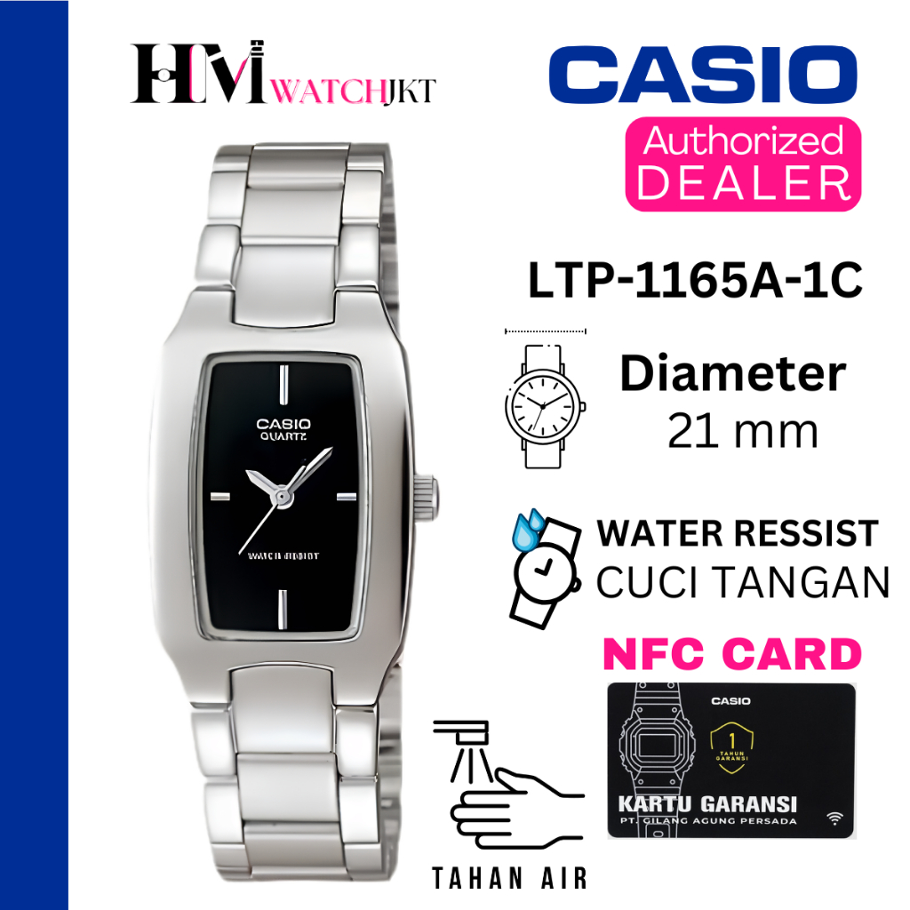 CASIO LTP-1165A-1CDF Jam Tangan Wanita Original Analog Rantai Classic Antiair LTP-1165A-1C LTP1165