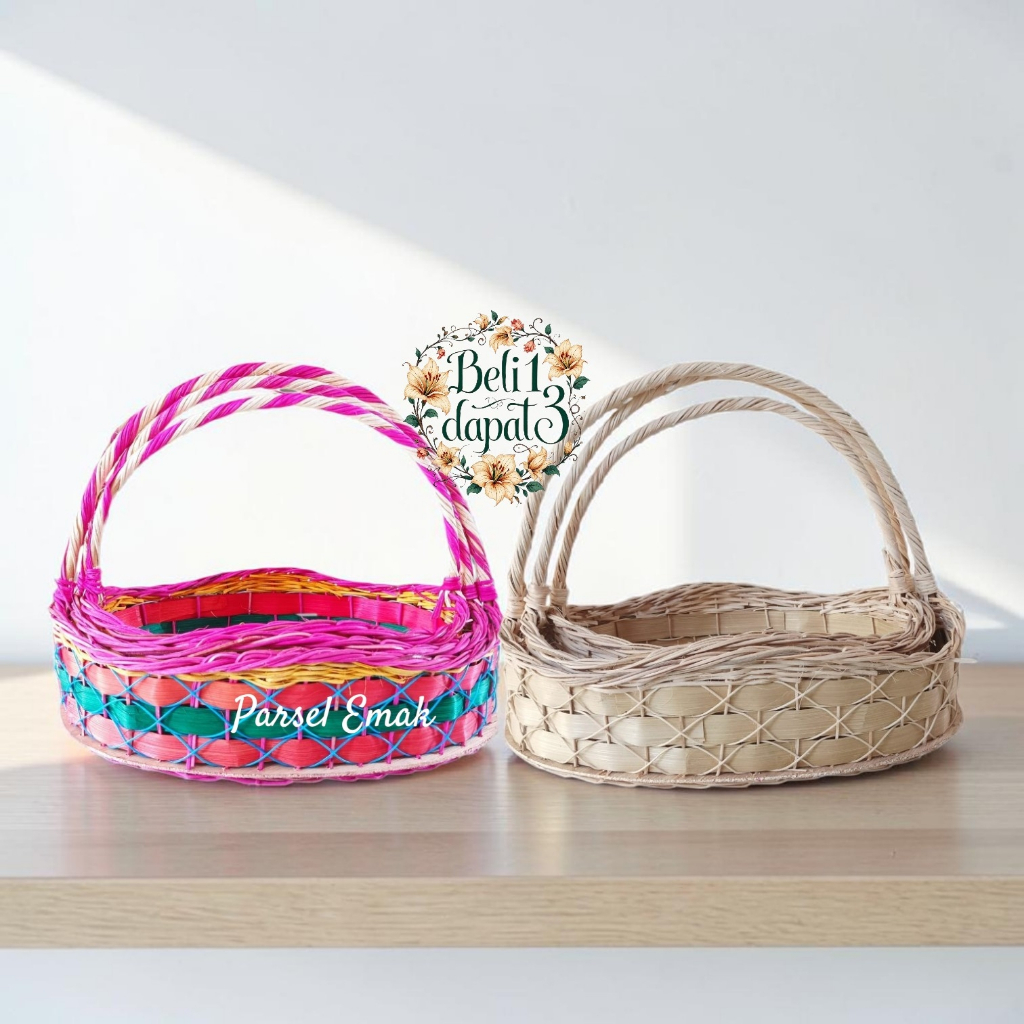 KERANJANG PARSEL MODEL SILANGAN ISI 3 PCS keranjang parsel buah keranjang hampers