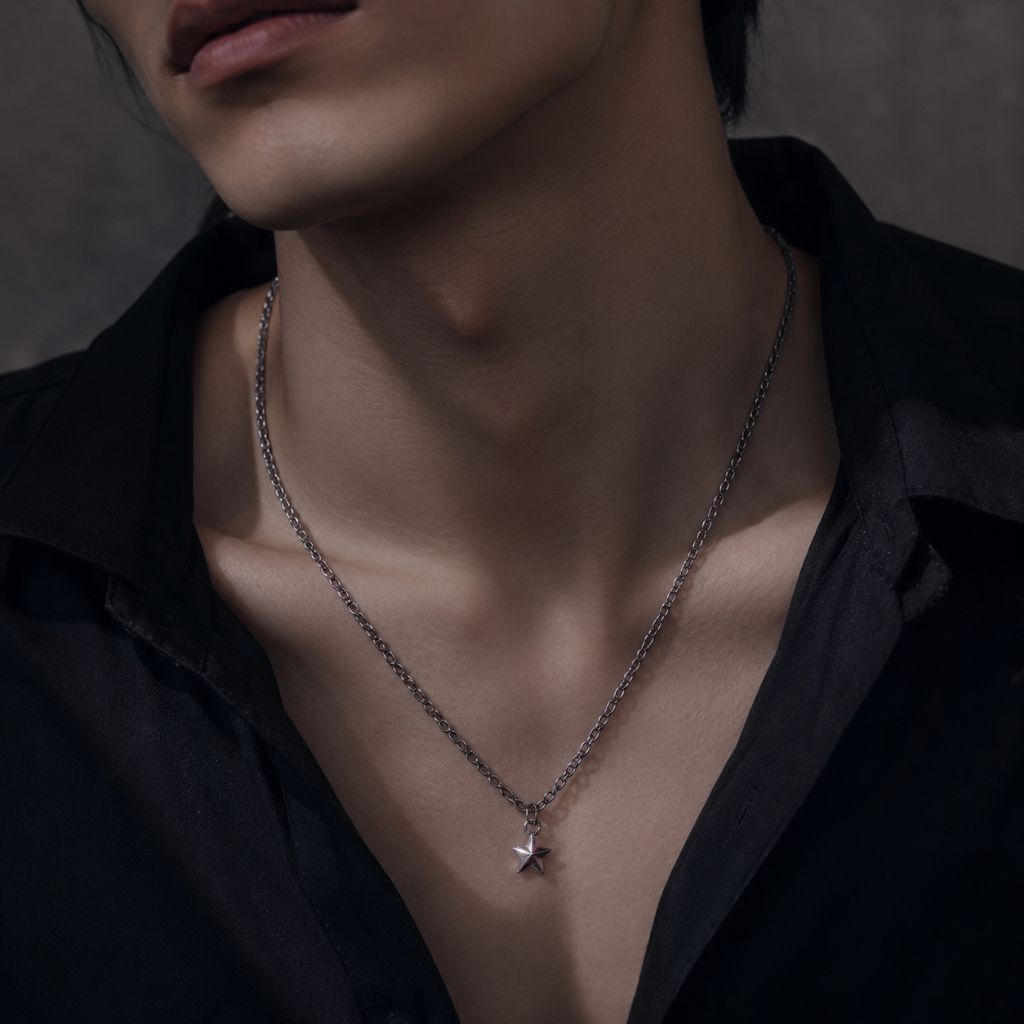 Kalung Pria Model Bintang Stainless Steel Premium Anti karat | Kalung Pria aesthetic  DVBEADS