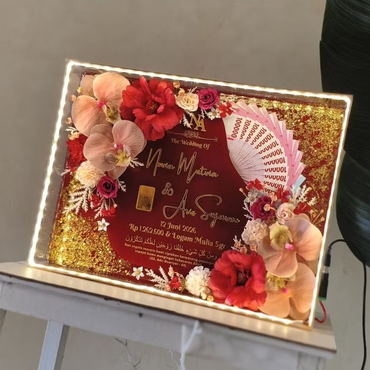 Mahar resin/mahar pernikahan resin/mahar Akrilik/mahar nikah resin