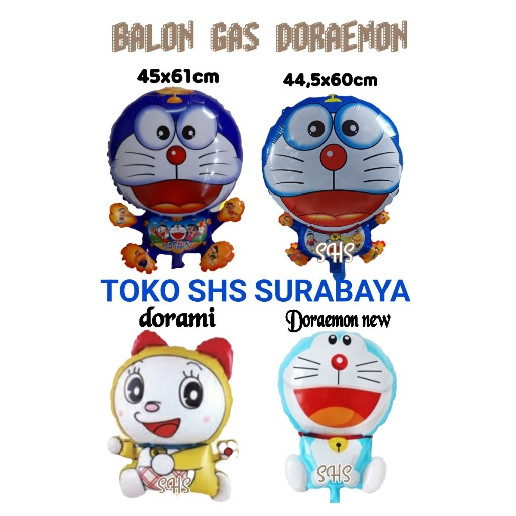 BALON GAS FOIL DORAEMON 1 PAK (50 PIECES)