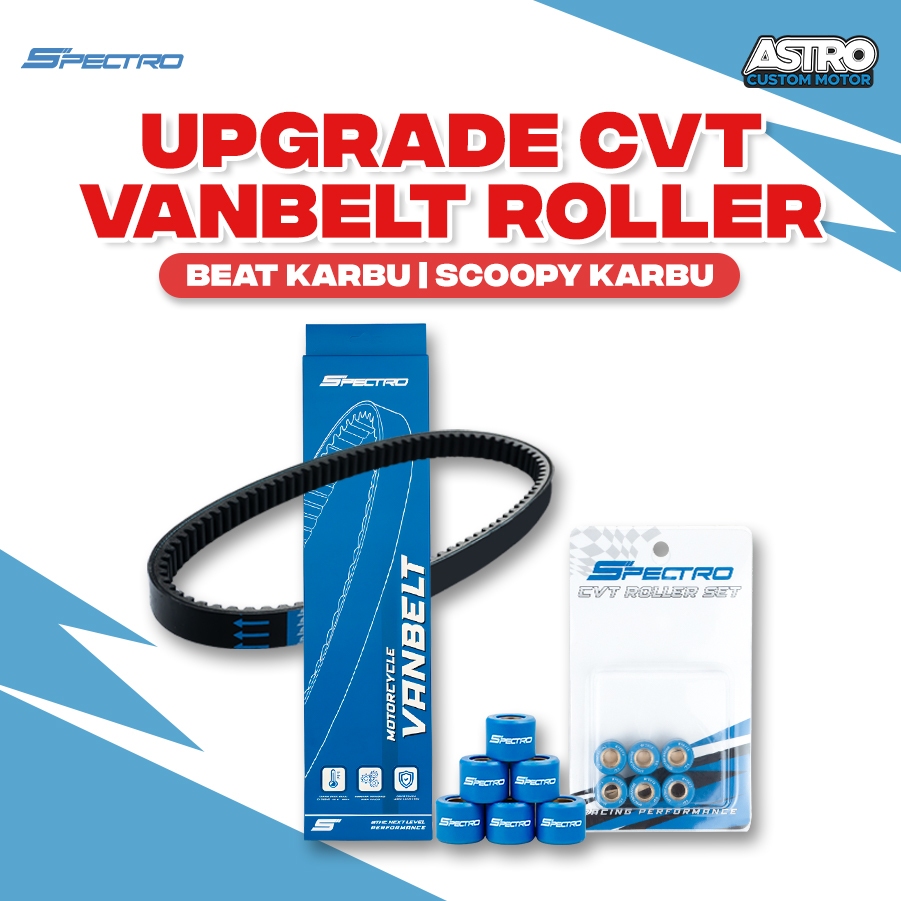 Spectro  Paket Vanbelt + Roller Beat Karbu Scoopy Karbu Roler Vbelt Upgrade CVT Racing