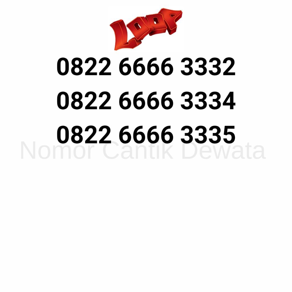 Nomor Cantik Loop Seri 6666 333, Nomor Cantik Telkomsel, Nomer Cantik