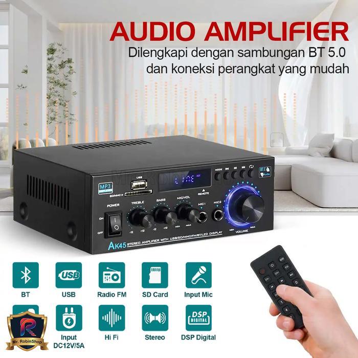 Power Amplifier FLECO AK45 | Amplifier Bluetooth MINI Fleco Audio Power A K45 600W