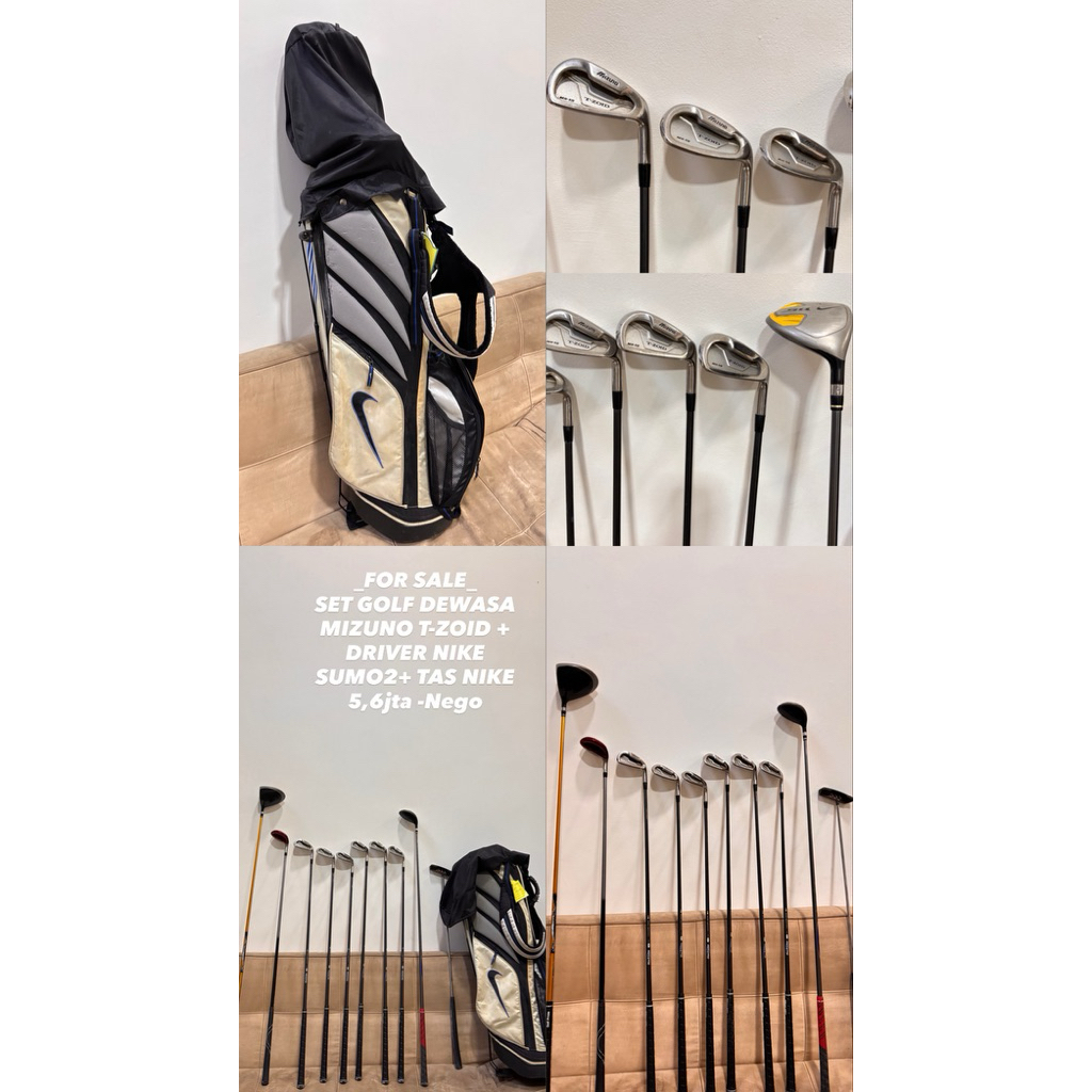 SET GOLF MIZUNO T-ZOID MX15 LENGKAP + TAS MIZUNO | STICK GOLF PEMULA SECOND