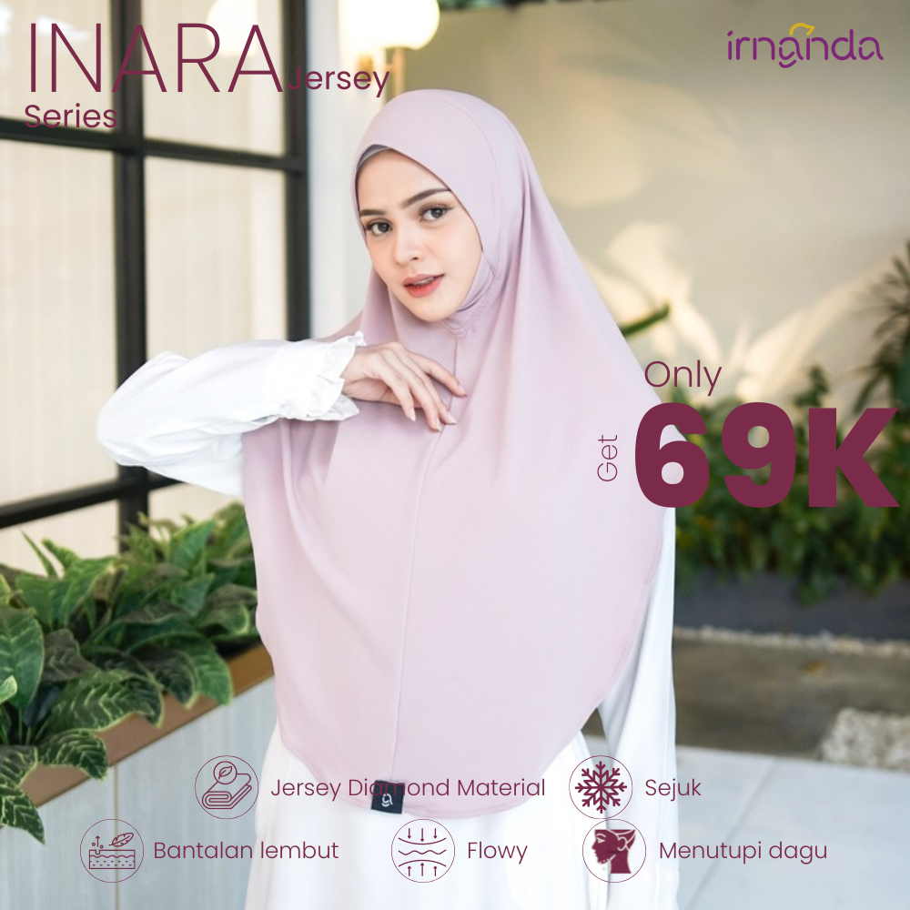 Irnanda Hijab - Bergo Instant Terbaru | Jersey Diamond | INARA Series | Nude