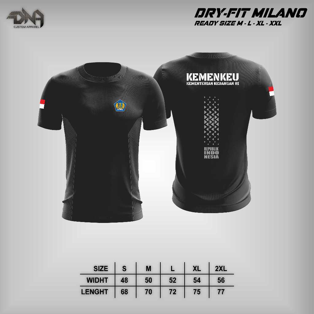 Kaos Jersey DNA_Apparel Drifit Milano KEMENKEU - Kaos Drifit KEMENKEU - Jersey Olahraga