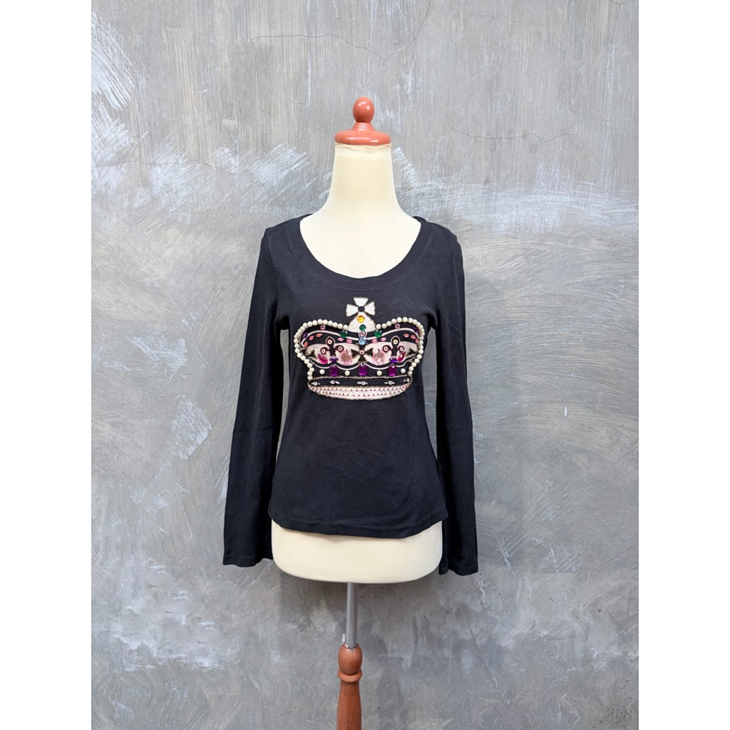 Japanese Qua Longsleeve Women T-shirt Vivienne Westwood Style