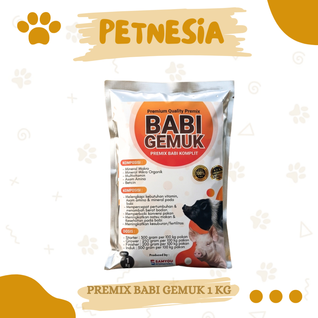 PREMIX BABI GEMUK 1 KG - Premix Babi Suplemen Vitamin Penggemuk & Menambah Nafsu Makan Babi