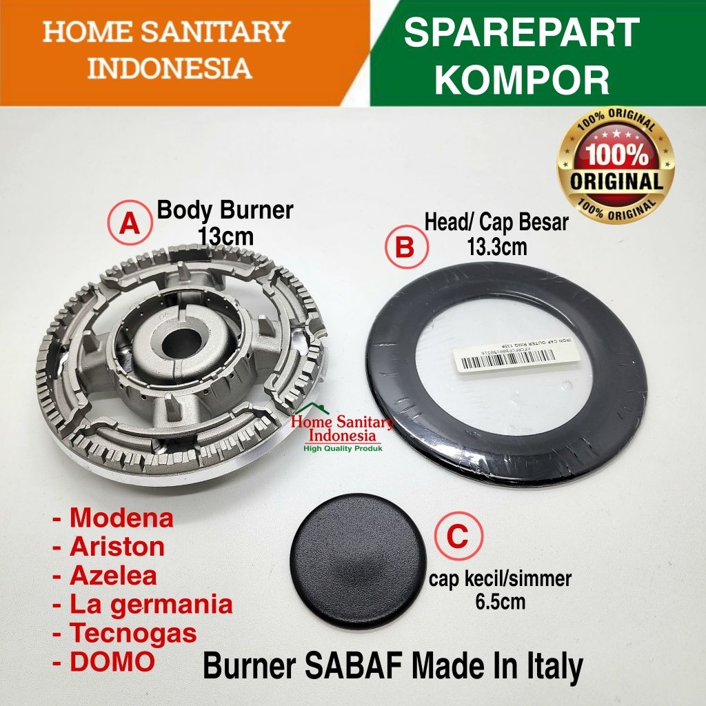 HSI | Sparepart MODENA SABAF Burner #135 fc 5942, fc 5941, Dg 9405, Domo Kompor Freestanding Origina