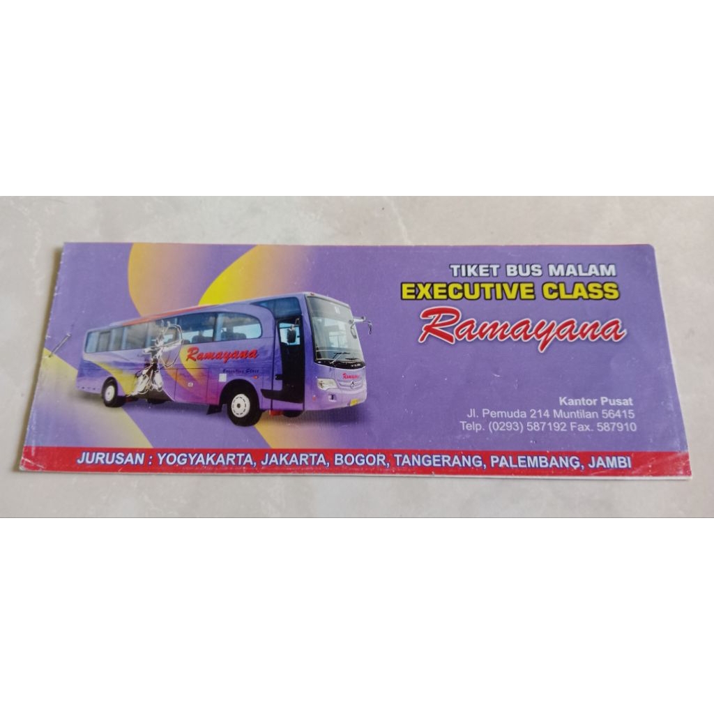 Tiket bis / bus jadul lawas