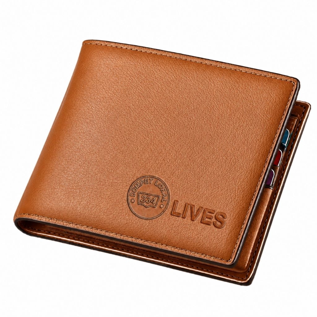 BEST DEALS Dompet Pria Kulit Sintetis Logo Embos LV5000