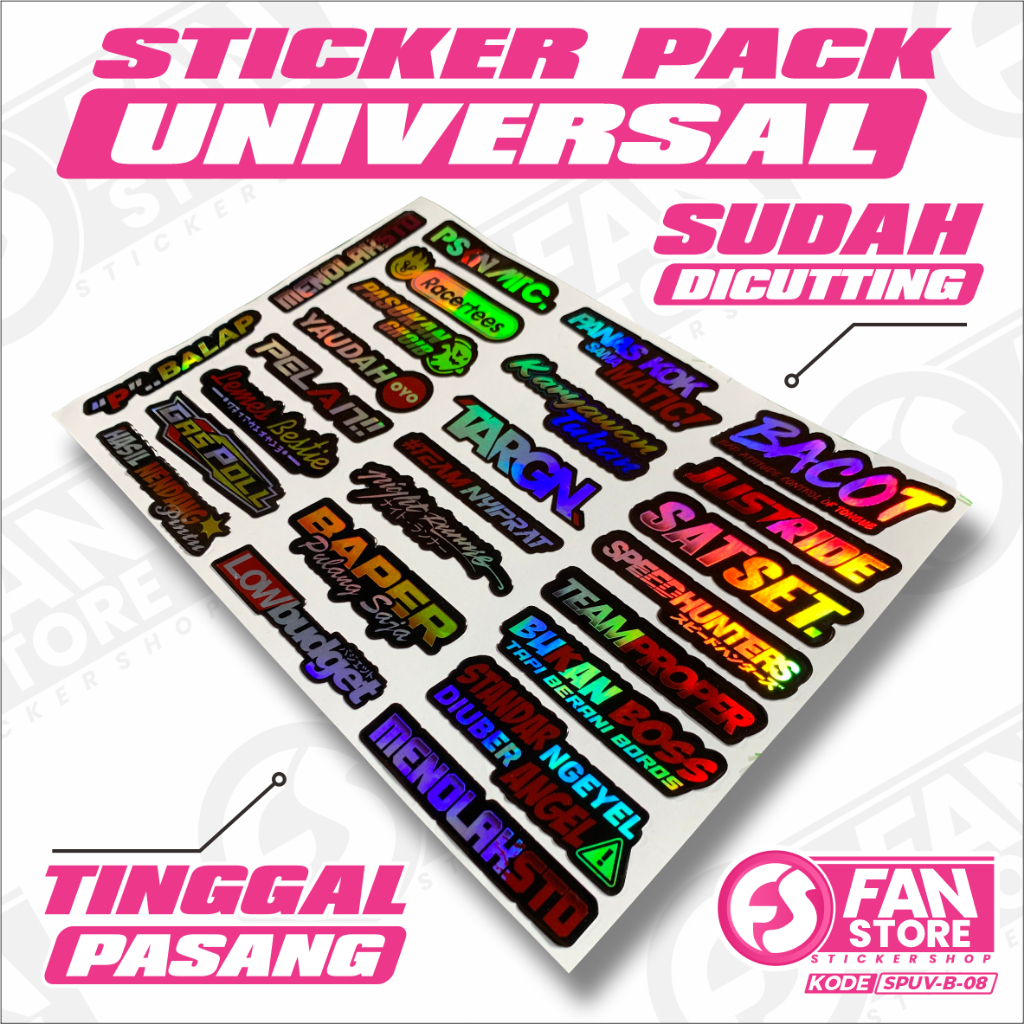 STIKER SPONSOR KATA KATA - STIKER PACK RACING HELM MOTOR LAPTOP TUMBLER - SPUV