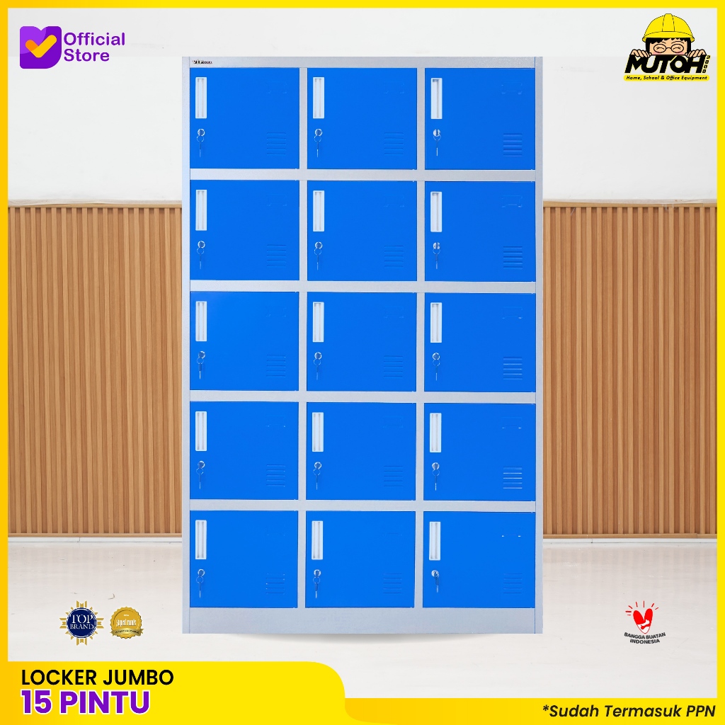 Loker besi 15 pintu | lemari locker besi 15 pintu Besar Masuk Helm MUTOH2000
