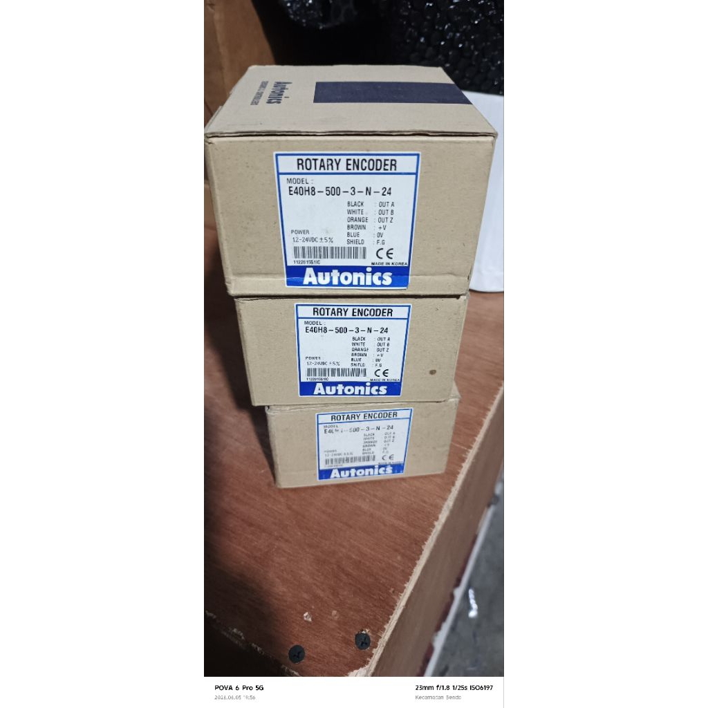 Autonics Rotary Encoder E40H8-500-3-N-24 dengan Power 12-24VDC ±5% dan Shield F.G.