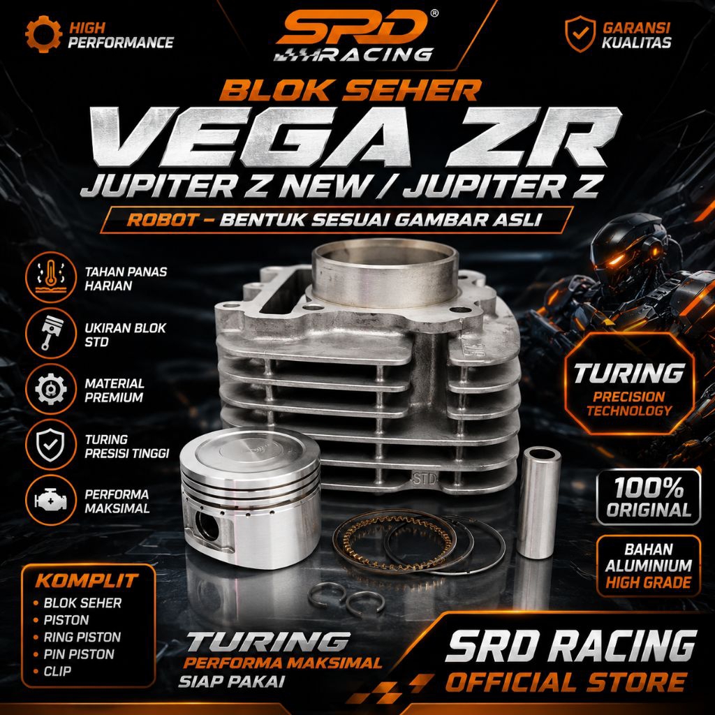 Blok Seher Vega ZR Jupiter Z New Jupiter Z Robot Komplit Piston Ring Pen Tahan  Panas STD Harian Tou