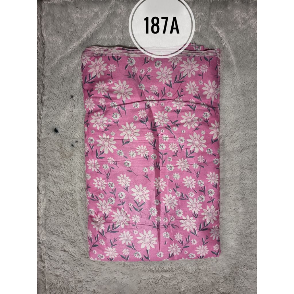 Kain Rayon || Santung Motif Bunga Mawar (harga per 0.5 m)