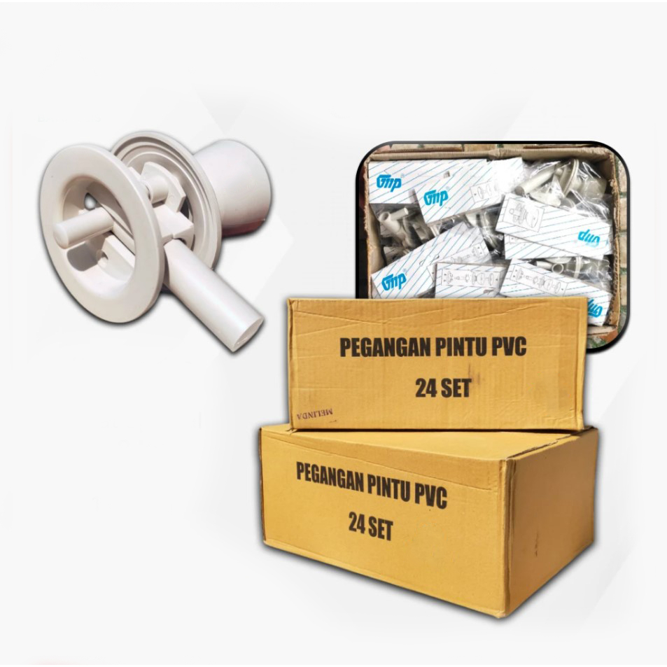 Tarikan Pintu Pvc Kamar Mandi GMP + Grendel / Handle Pintu Pvc Toilet / Grendel Kunci Pintu Slot