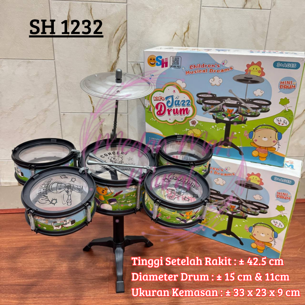 Mainan Drum Edukasi Anak / Mainan Drum Jazz Anak / Drum Mainan / Drum Set Anak
