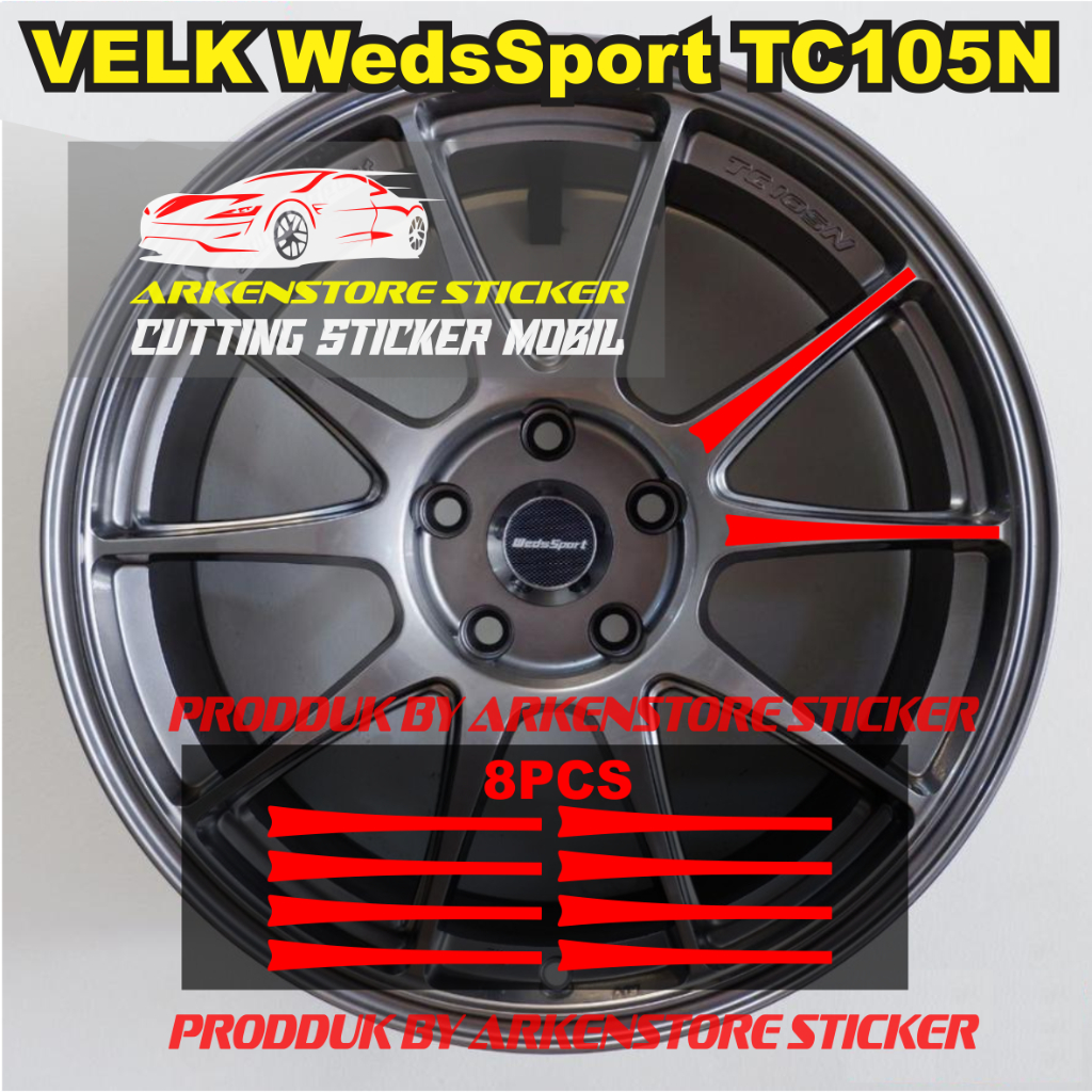Sticker velk wedssport tc105n sticker volk velk mobil weds sport tc105n ring 14 15 16 17 18 ISI 8PCS