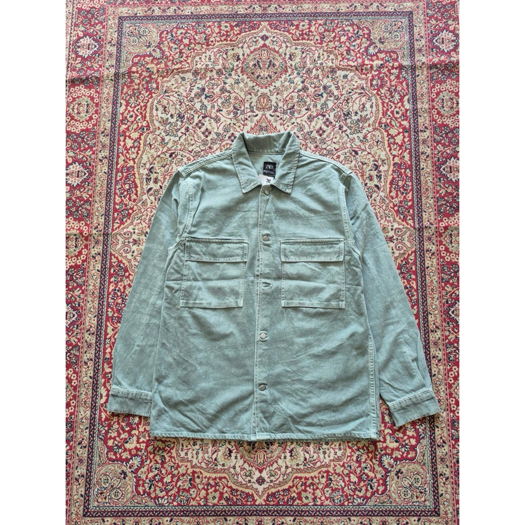 Zara denim overshirt overdyed jacket Casual zara Men denim i513