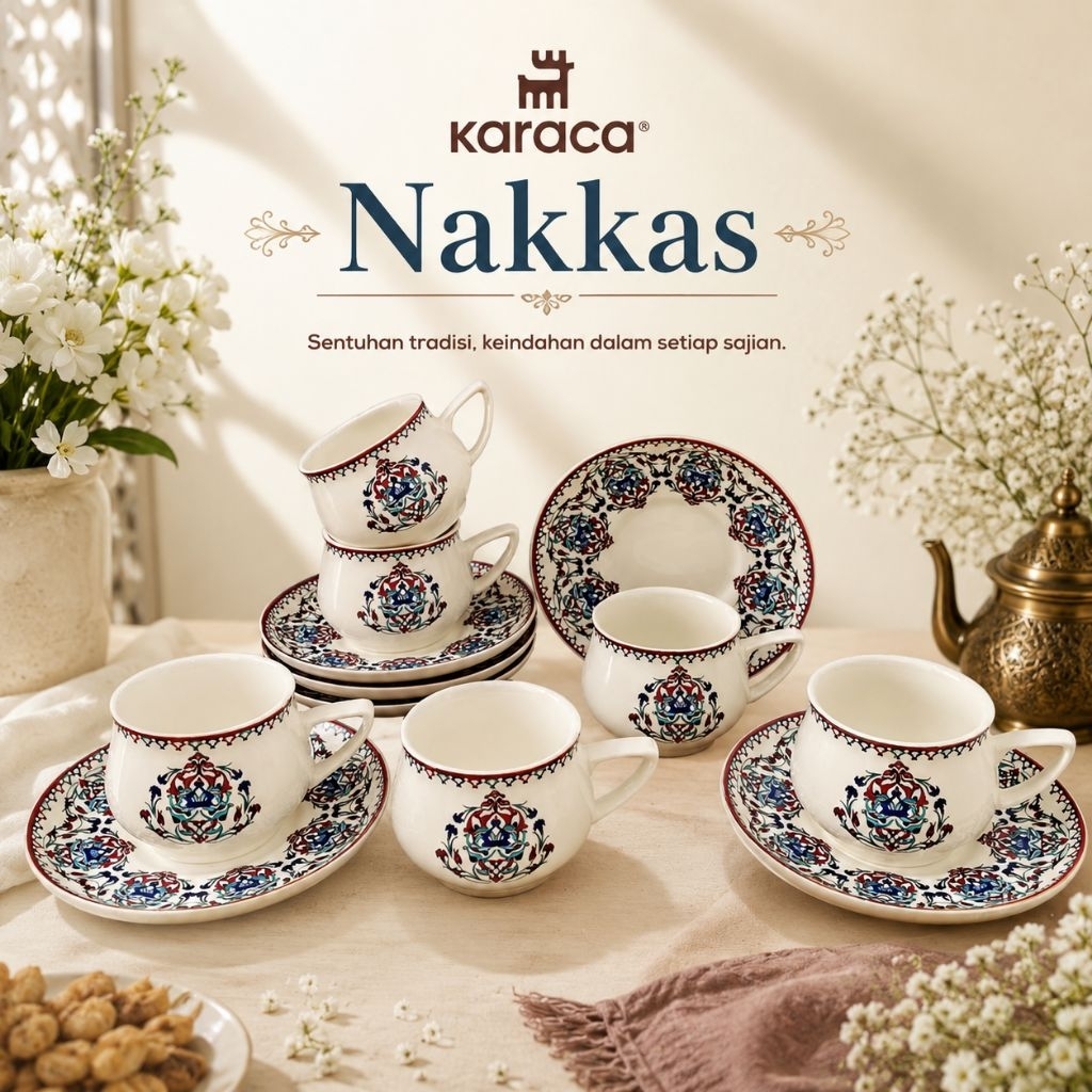 Karaca Nakkas Set Gelas Kopi Turki