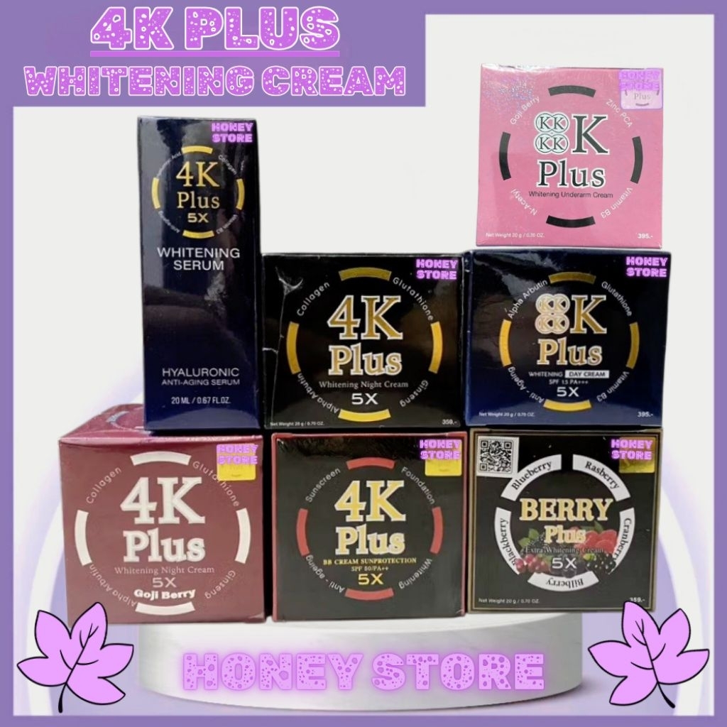 [READY] 4K PLUS CREAM 5X WHITENING DAY CREAM || 4K PLUS NIGHT CREAM || 4K PLUS BERRY PLUS CREAM || 4