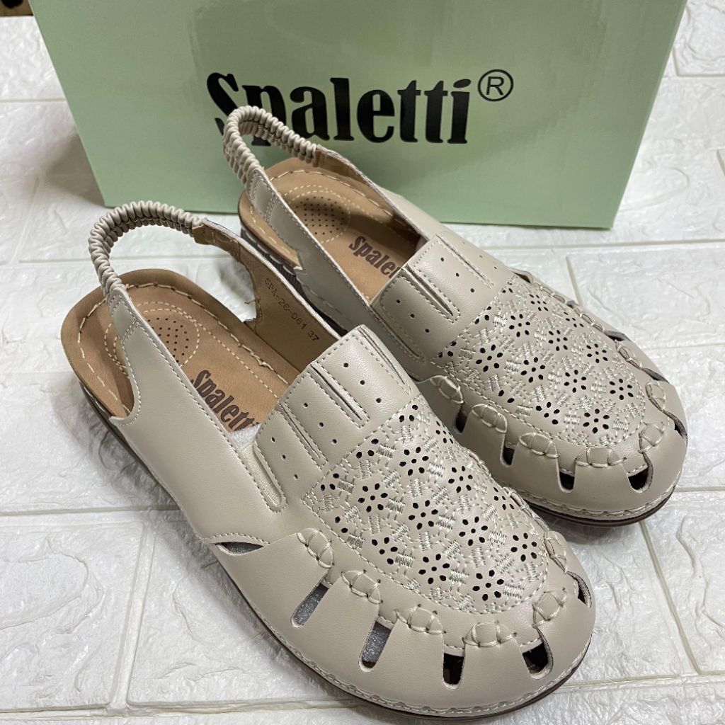 Sepatu Spaletti 26-061 Tali Belakang Wedges Wanita | Ringan | Cocok Untuk Daily Worker | Size 36-40