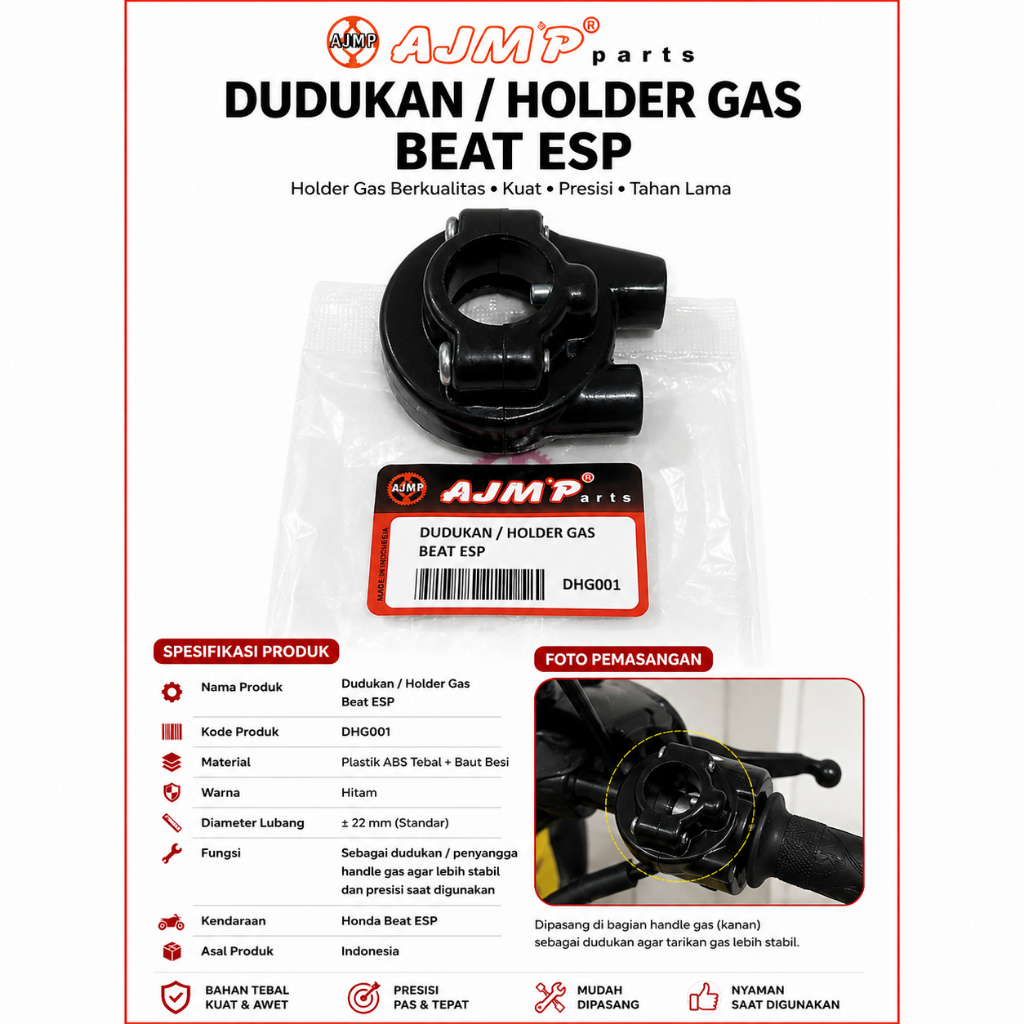 Holder Gas Beat ESP Dudukan Gas Motor Beat ESP AJMP Original